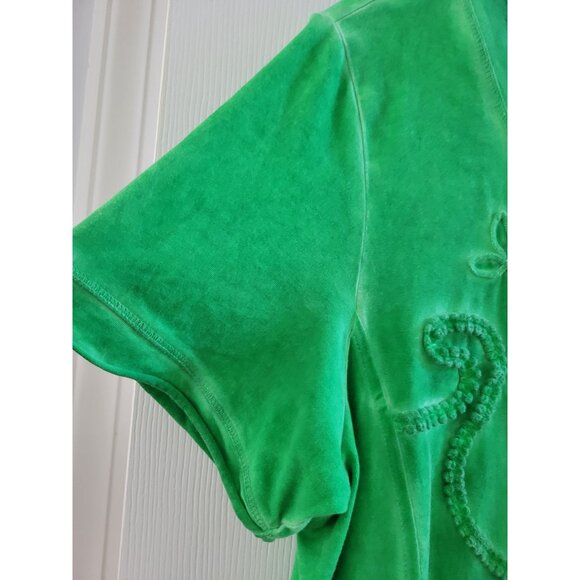 Soft Surroundings Green boho short sleeve Embroidered size Medium lagenlook - Picture 4 of 7